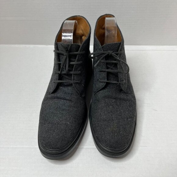 Tods Gray Desert Boots Lace Up Wool Outter Leather‎ Interior Rubber Sole 39/ 8.5 - Picture 6 of 11